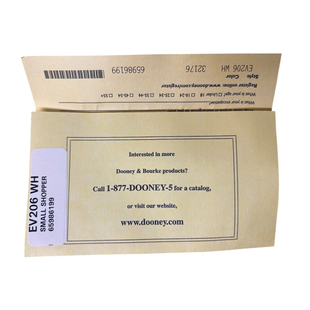 Dooney & Bourke White and Brown Leather Tote - Picture 14 of 16